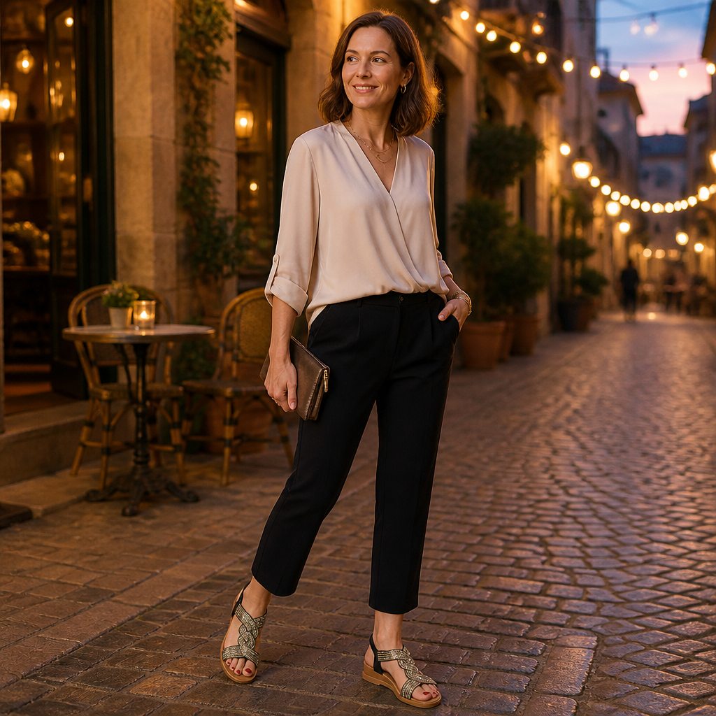SerenStep™ – Sparkling Braided Wedge Sandals with Stretch Ankle Strap
