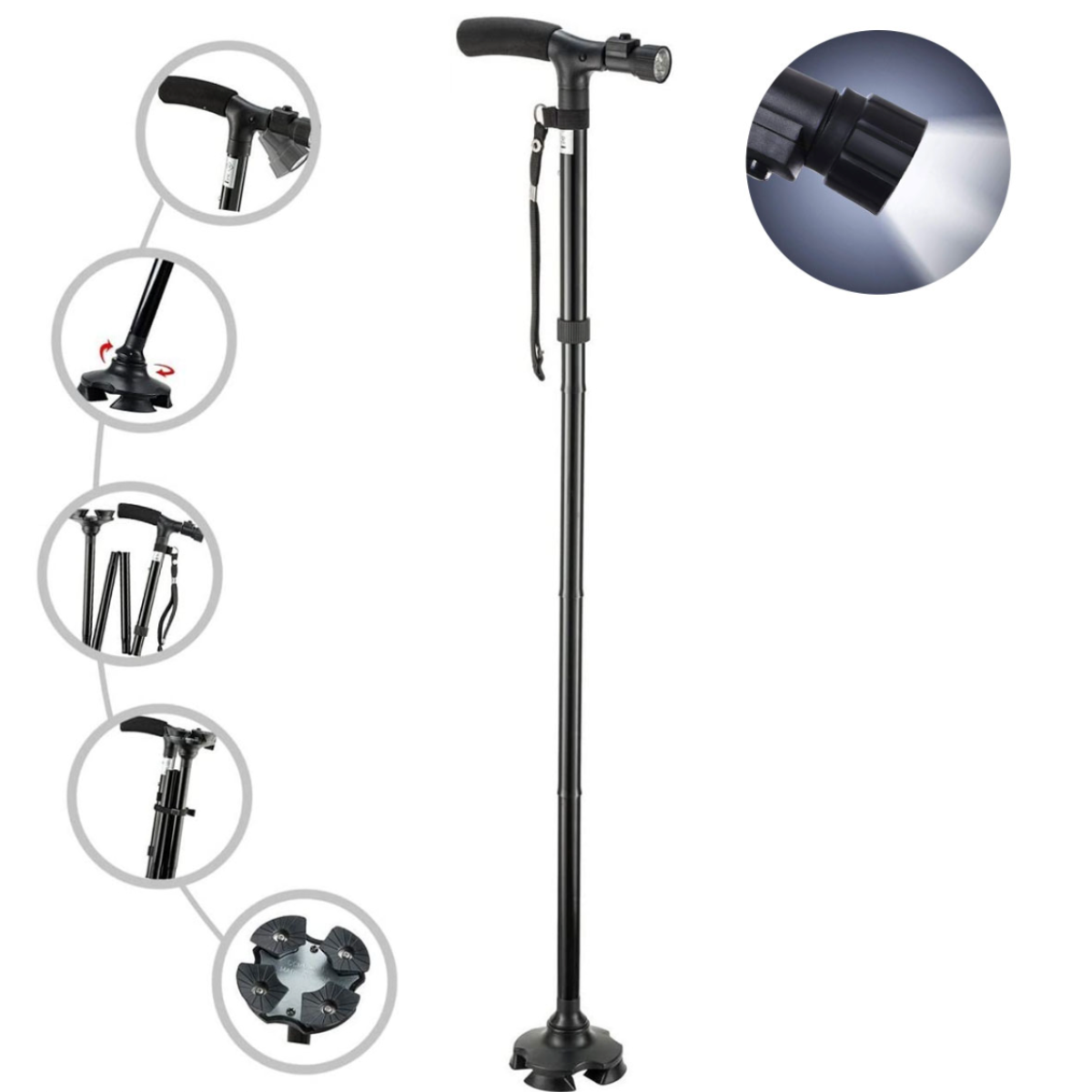 LED Lighted Adjustable Walking Cane
