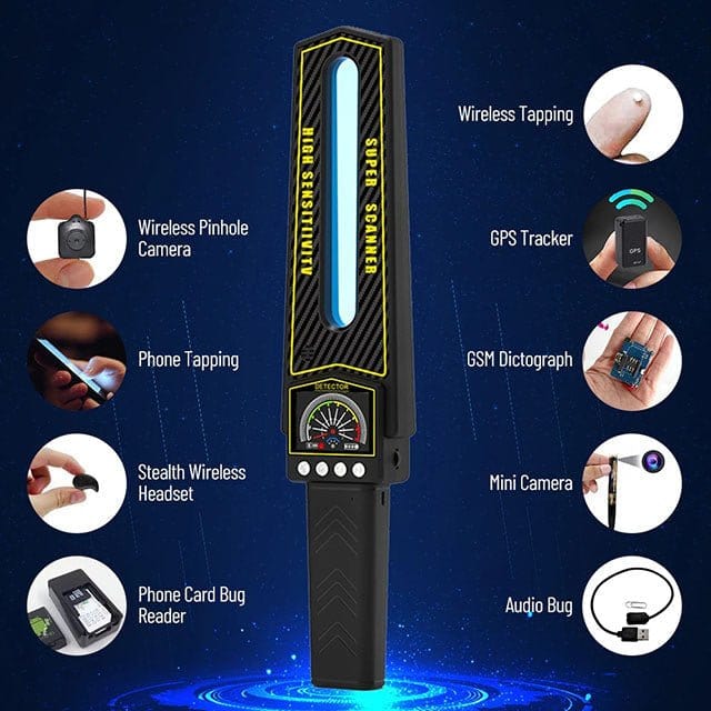 Handheld RF Signal Scanner – Detect Hidden Cameras, GPS Trackers & Wireless Bugs for Home, Travel, Office
