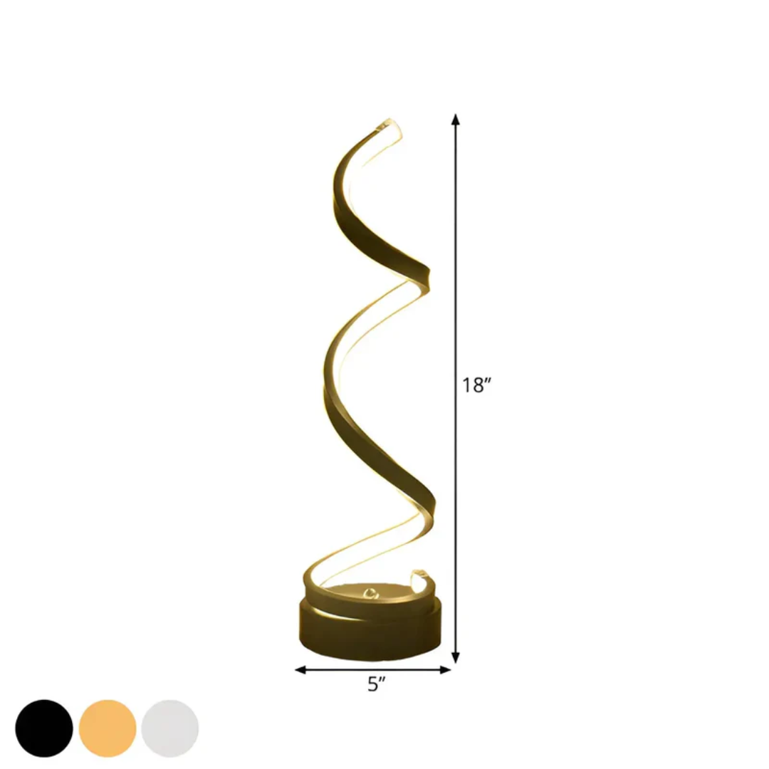 Spiral LED Desk Light with Dimmer Adjustment – Modern Design 19W
