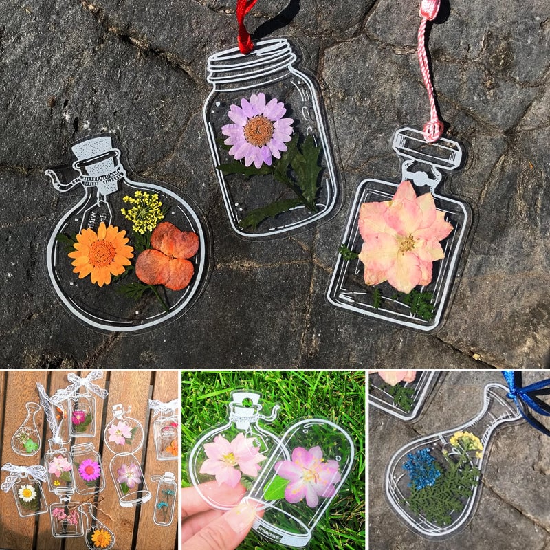 Set of 30 Dried Flower Bookmarks with Decorative Tassels