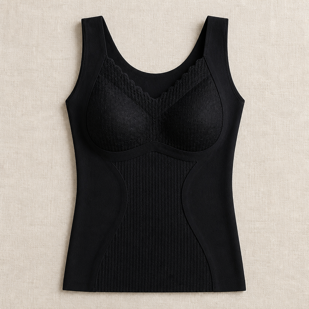 VeloFlex™ – Thermal Seamless Contouring Camisole Featuring Integrated Lace Bra