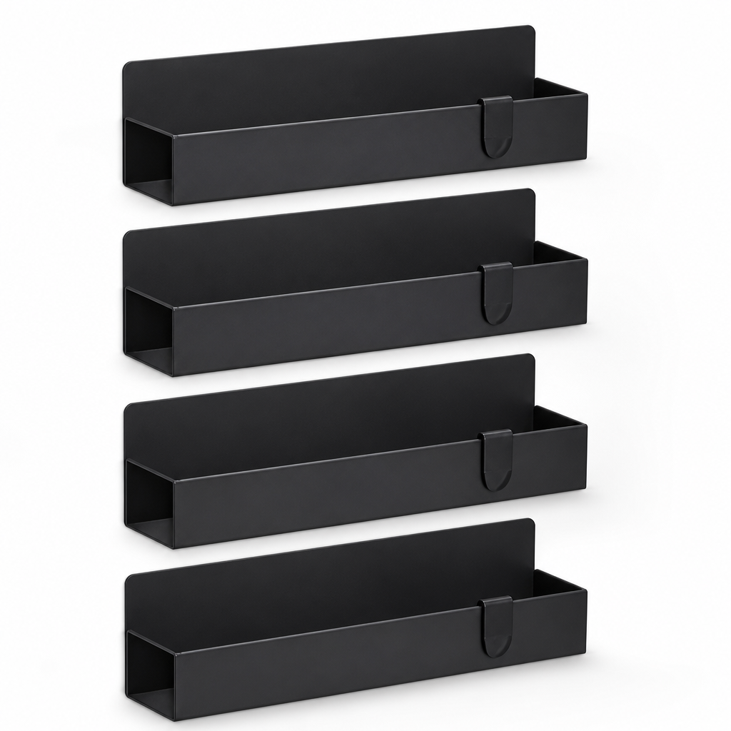 Space-Saving Magnetic Powder-Coated Spice Rack Set (Set of 4)