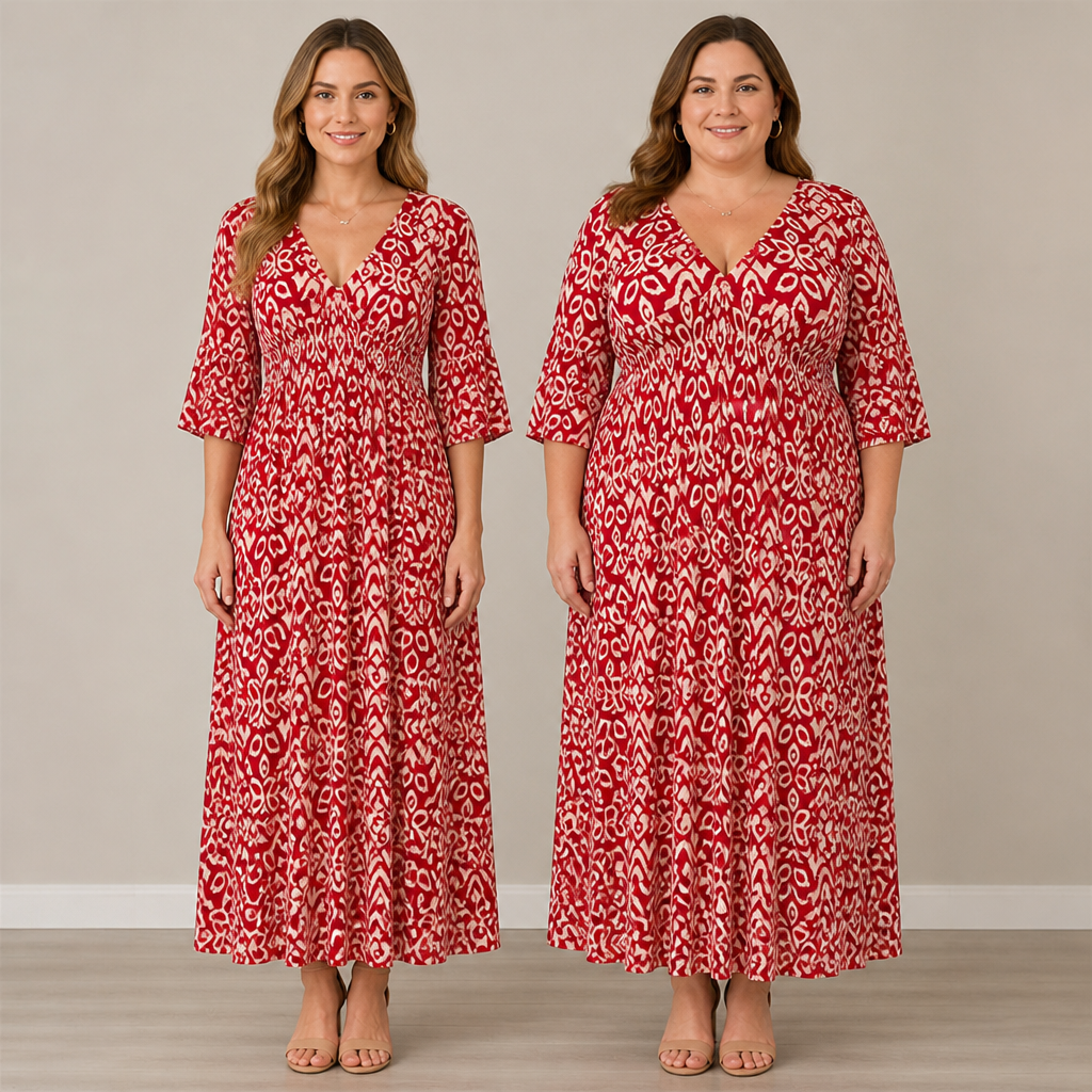 Serenelle™ Floral V-Neck Dress — Embrace Your Curves with Effortless, All-Day Confidence