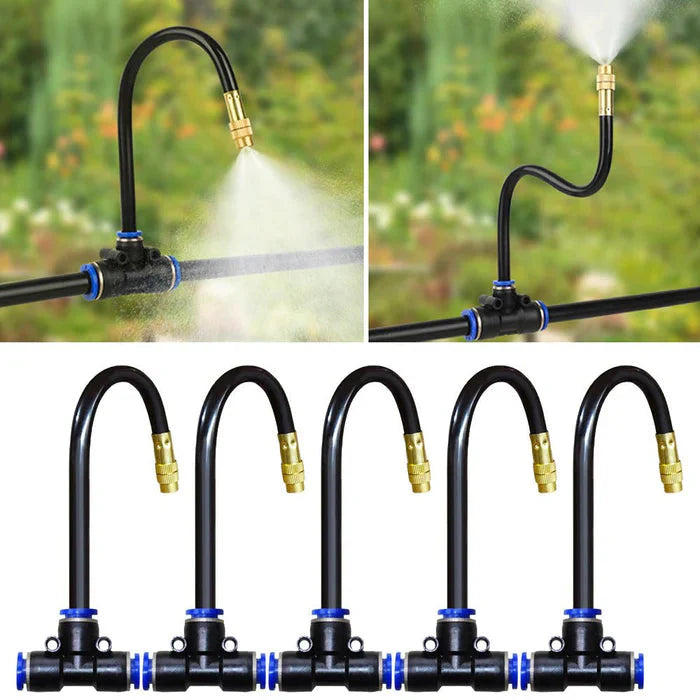 20 Meter Garden Misting System – Patio Cooling & Irrigation with 20 Brass Jets