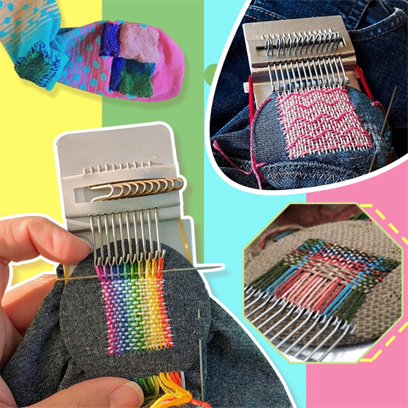 Vintage Mending Loom Set for Weaving and Repairing Socks, Sweaters, Jeans