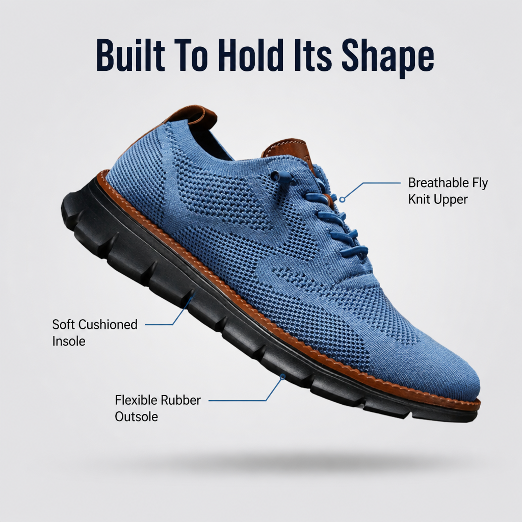 StrideAura™ – Breathable Knit Walking Shoes with Orthopedic Arch Support