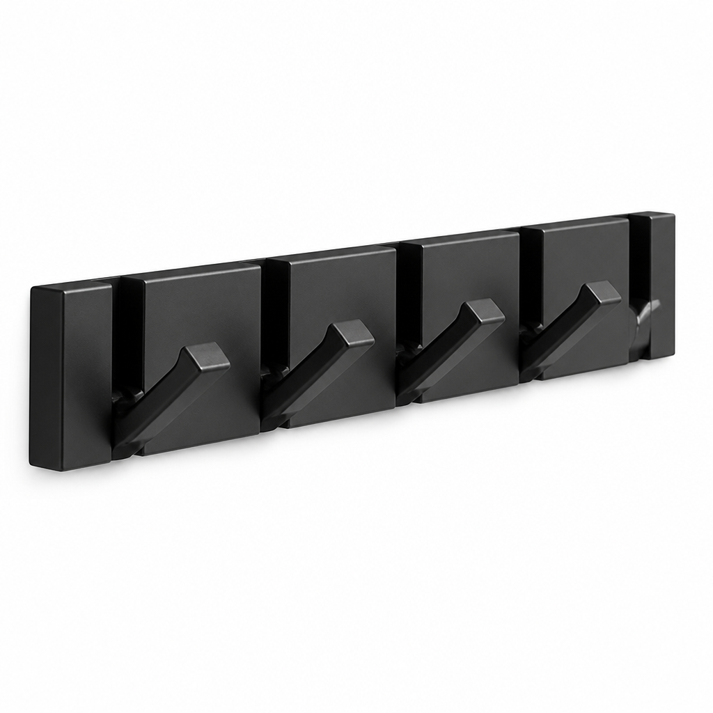 Space-Saving Foldable Aerospace Aluminum Wall Hook (2–6 Hooks)