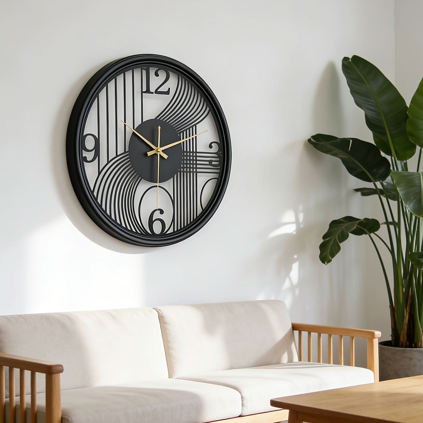 40cm Silent Iron Wall Clock in Gold for Contemporary Home Decoration