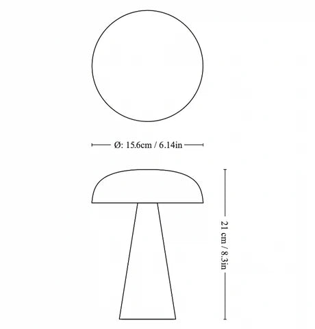 Shroom-Style Table Lamp – Cordless and Rechargeable