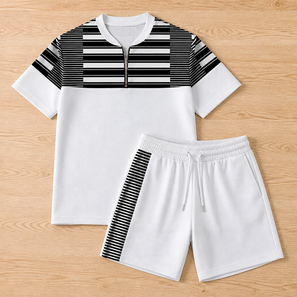 Zip-Collar Shirt & Shorts Set™ — Feel Fresh, Move Freely, Command Every Moment