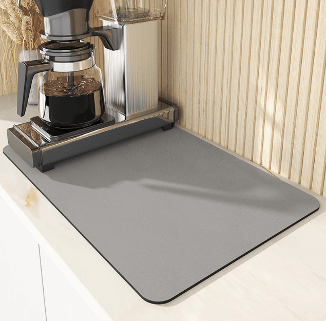 Drip Pad | Diatomite Kitchen Mat Quick-Drying | Keeps Countertop Dry | DishDryer