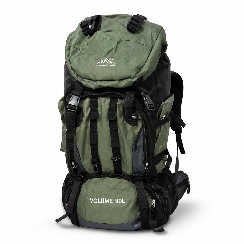 90L Water-Resistant Hiking Backpack (Ergonomic Straps)