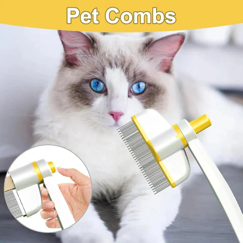 Grooming Comb for Cats and Dogs with Fur Eject Feature