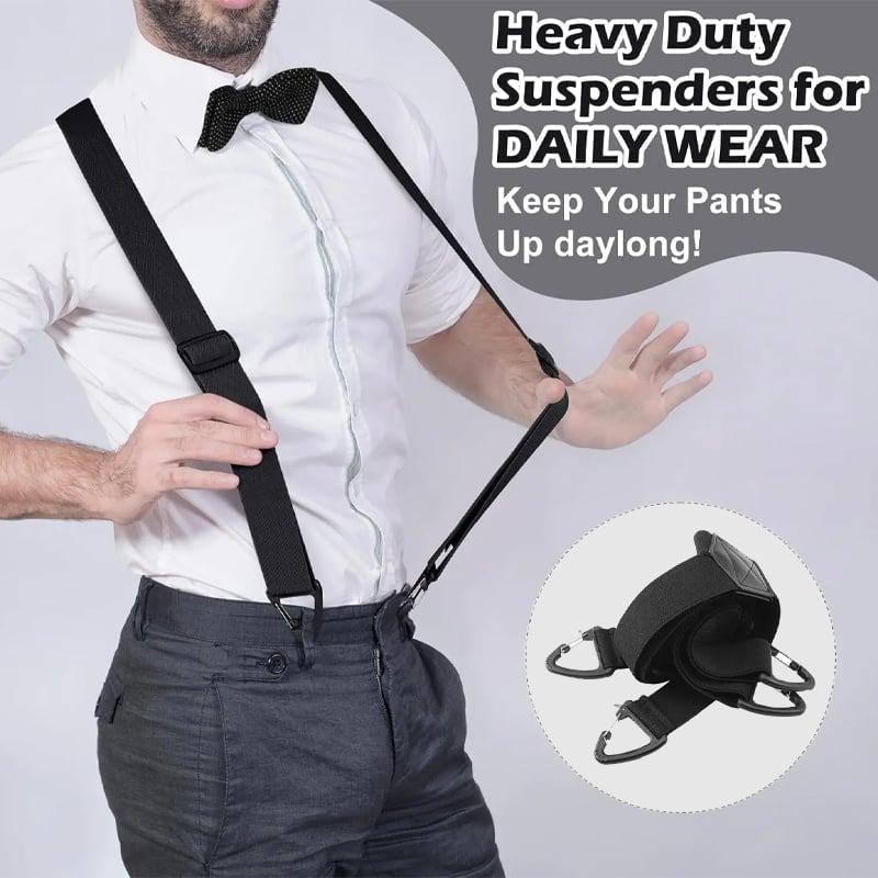 Adjustable Non-Slip Suspenders with Four Clips