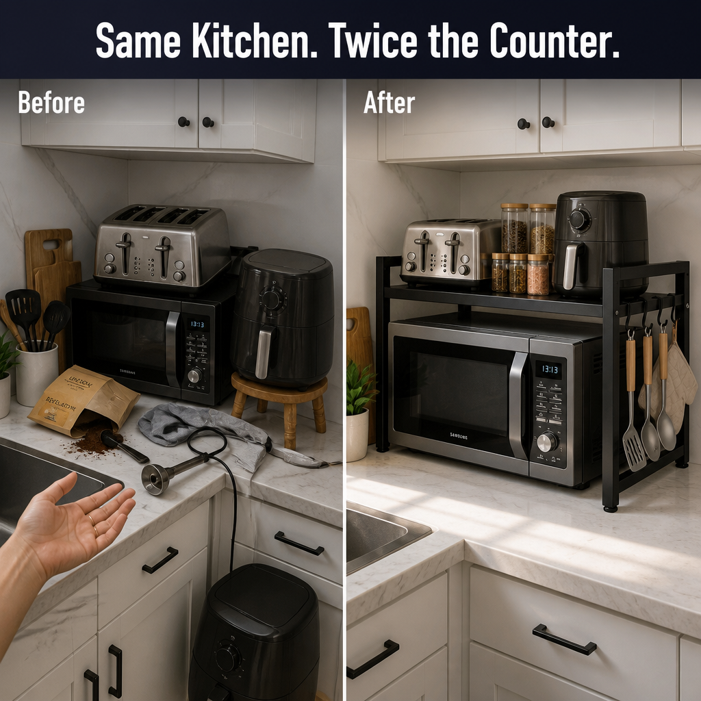 VersaLift™ Expandable Appliance Rack — Unlock Effortless Kitchen Space and Zero Clutter Chaos