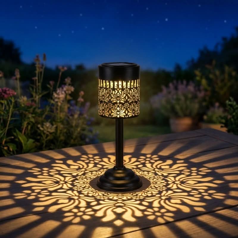 Solar-Powered LED Garden Lamp in Peony Flower Design for Outdoor Use