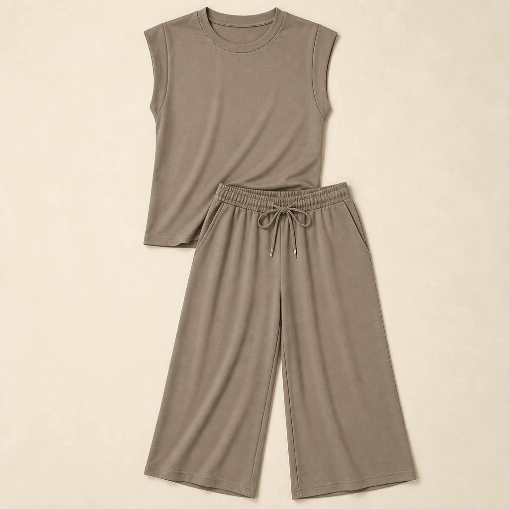 Aesthetic — coordinating set designed for an easy put-together look, not body change