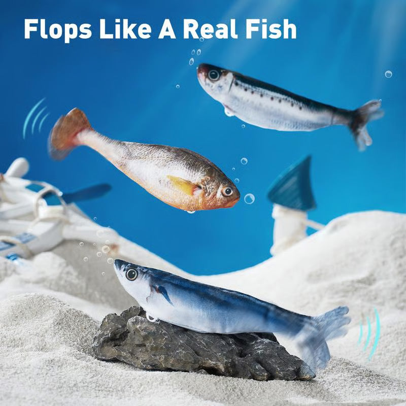Motion Sensor Cat Toy - Interactive Fish Design
