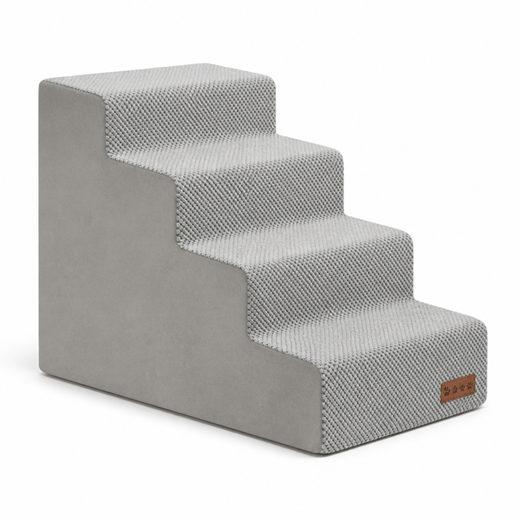 High-Density Memory Foam & Non-Slip Pet Steps (3-5 Steps)