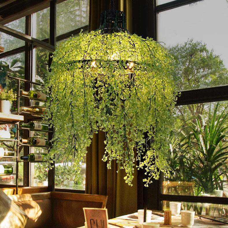 Pendant Light and Chandelier with Greenery for Modern Plant Display