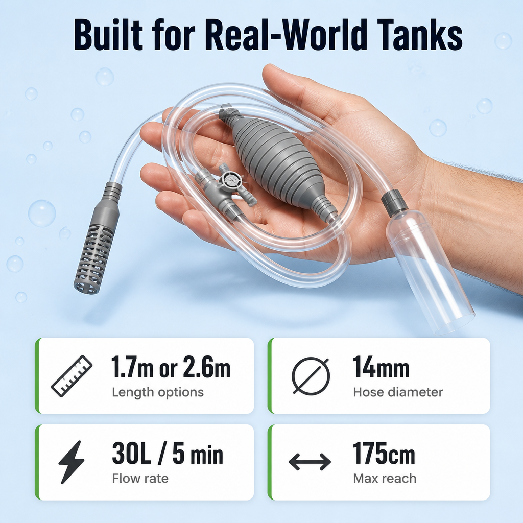 Flexora™ — Clean Your Tank in 5 Minutes Flat Without Bending or Mouth-Priming