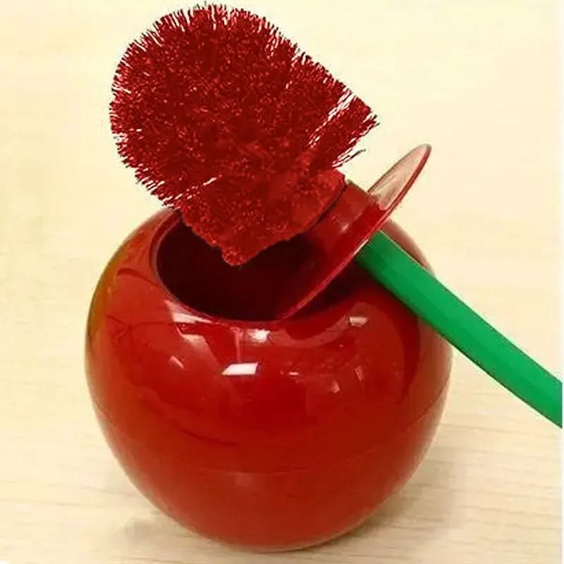 Toilet Brush Holder Set in Cherry Shape