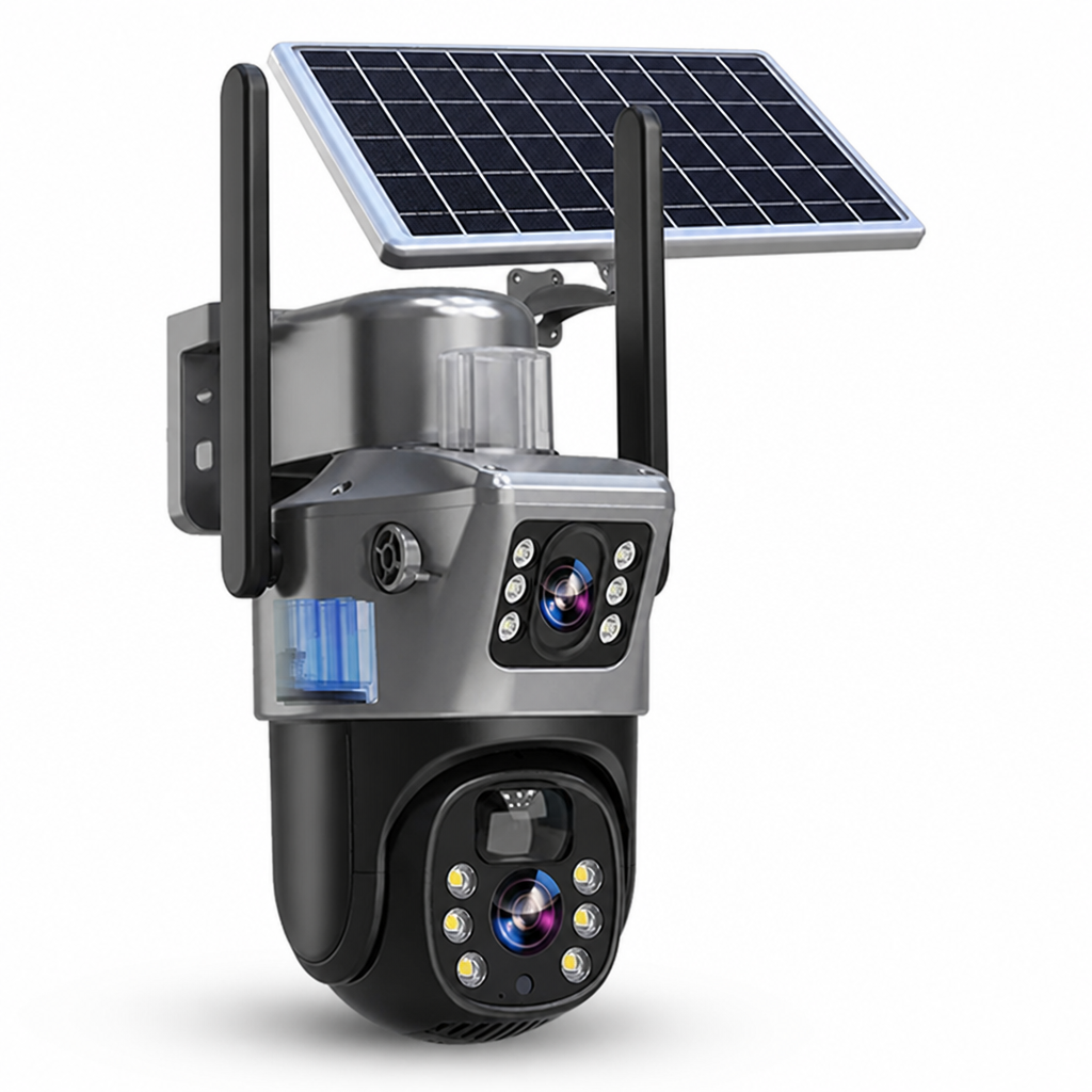 4K Dual-Lens Solar-Powered Outdoor Security Camera (360° PTZ)
