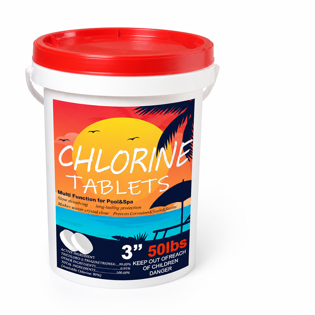 Slow-Dissolving 3-Inch Pool Chlorine Tablets (50 lb Pack)