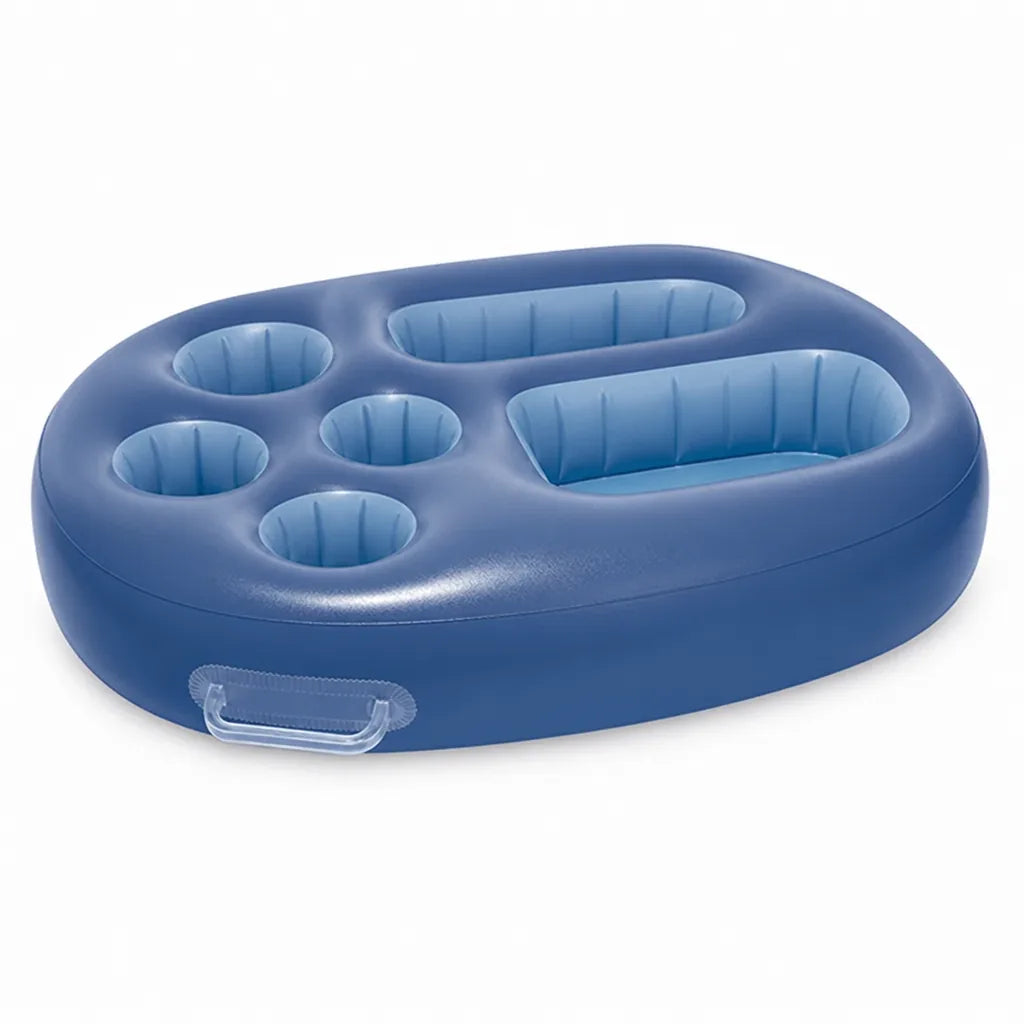 Floating Inflatable Multi-Compartment Waterproof Beverage and Snack Bar (Supports Up To 15 lb)