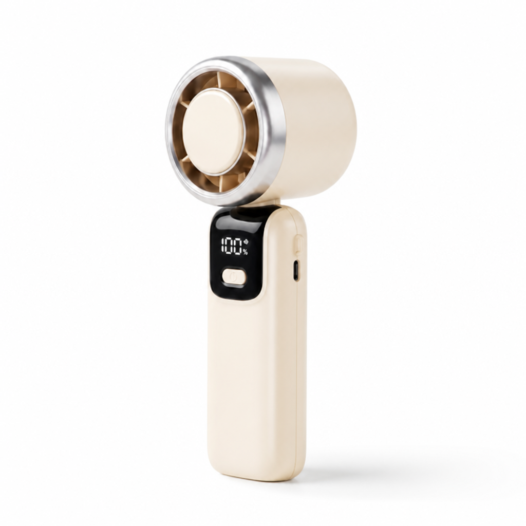 Integrated Cooling Plate & Adjustable-Speed Handheld Fan (Foldable)
