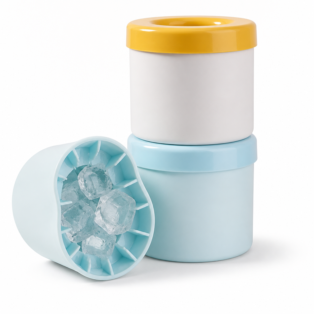 Squeeze-Release & Airtight Silicone Ice Cube Maker (Set of 2)