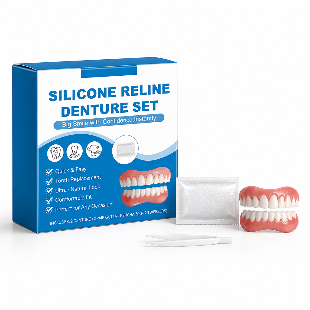 Instant Adjustable Silicone Denture Set (Upper & Lower)