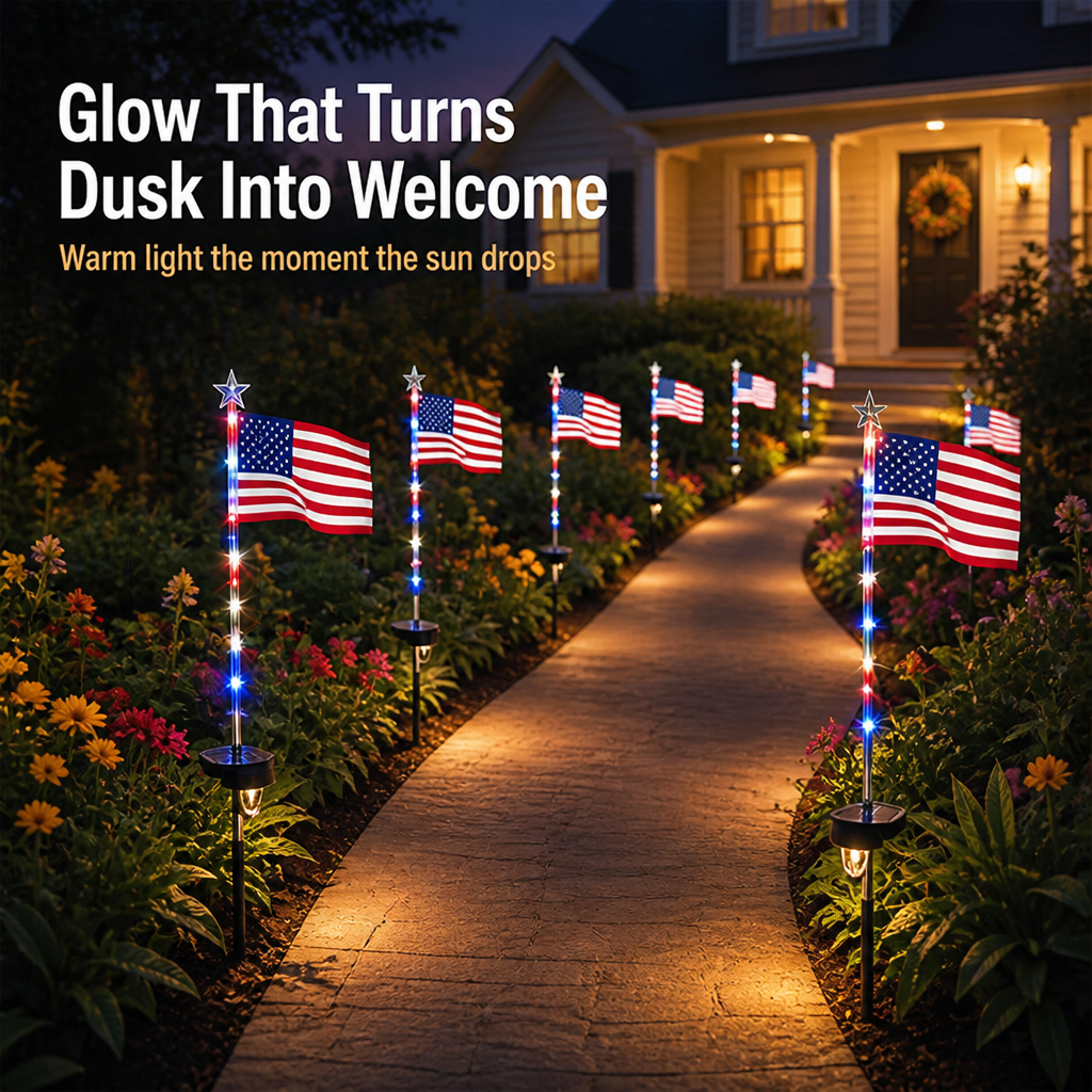 PatriotBeam™ 8-Piece Flag Light Set — Light Up Your Backyard with Pride and Unstoppable Freedom