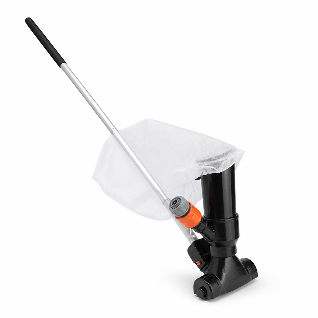 Garden Hose-Powered Venturi Pool Vacuum (5-Section Pole & Mesh Debris Bag)