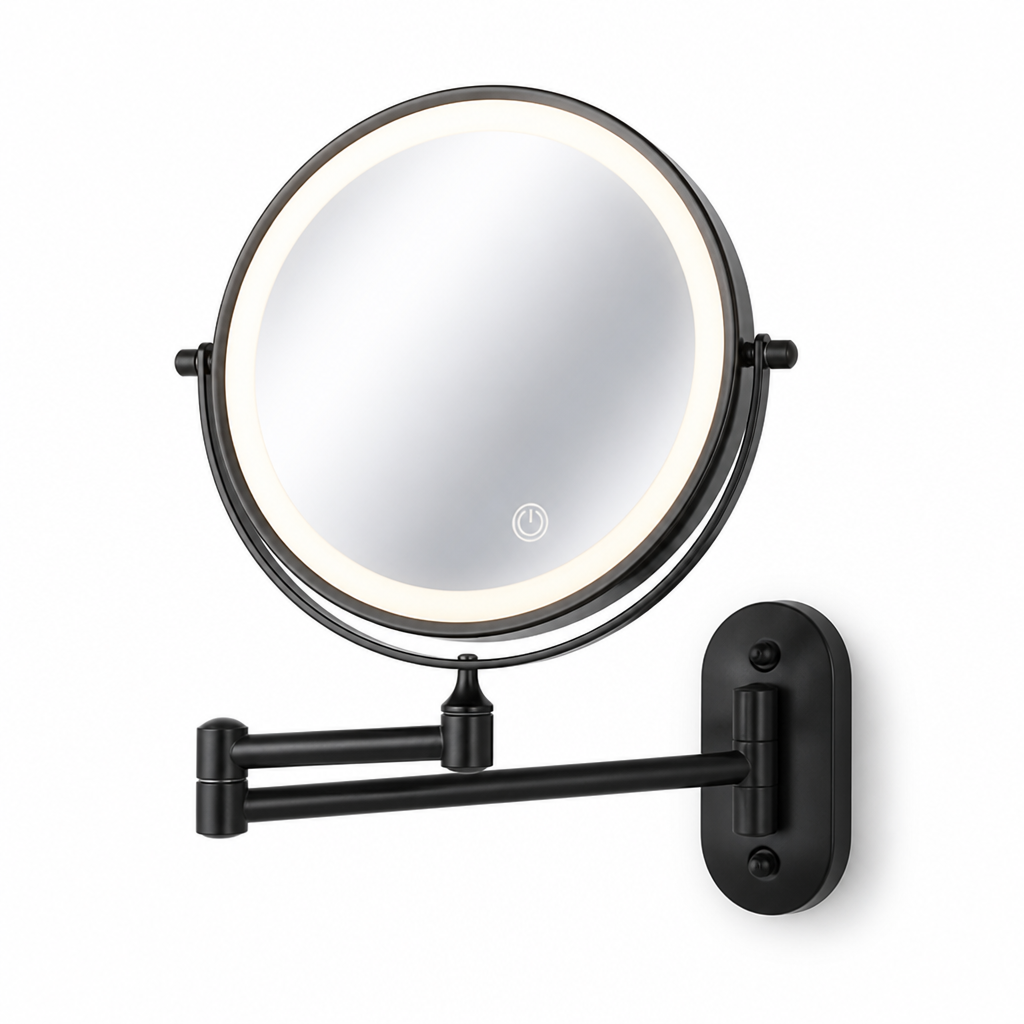 Rechargeable Stepless LED Wall-Mounted Magnifying Mirror (3x–10x)