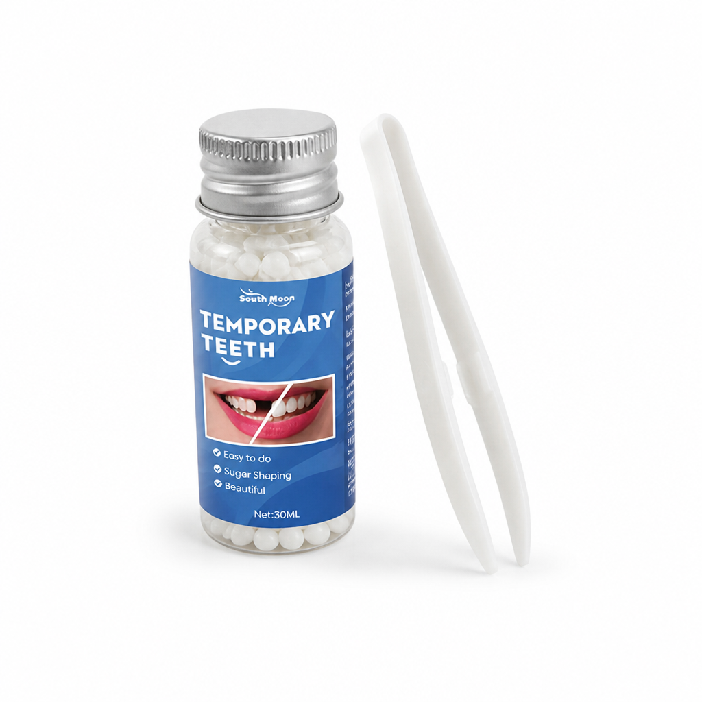 Adjustable Reusable Denture Beads Kit & Tweezers (2-Piece Set)