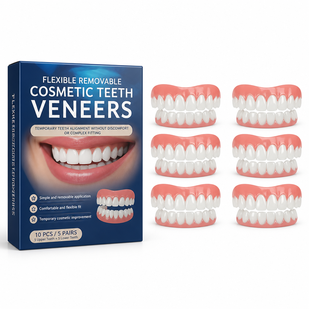 Flexible Removable Cosmetic Teeth Veneers (5 Pairs)
