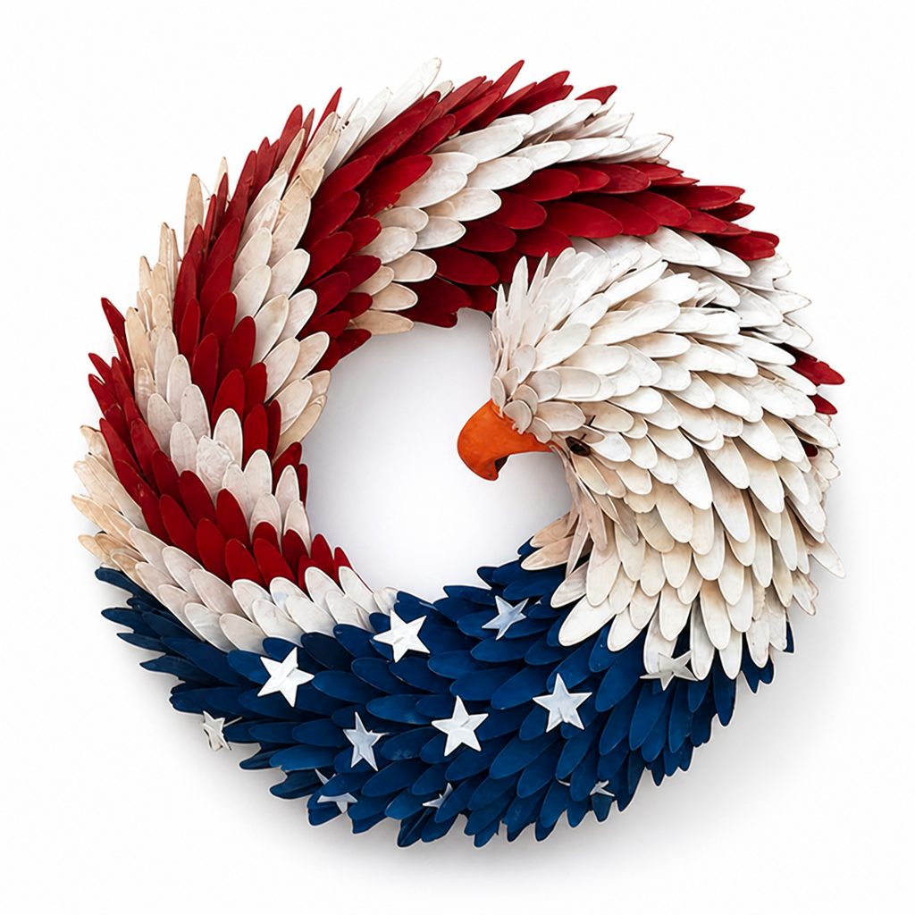 Handcrafted Weather-Resistant Boxwood Eagle Wreath