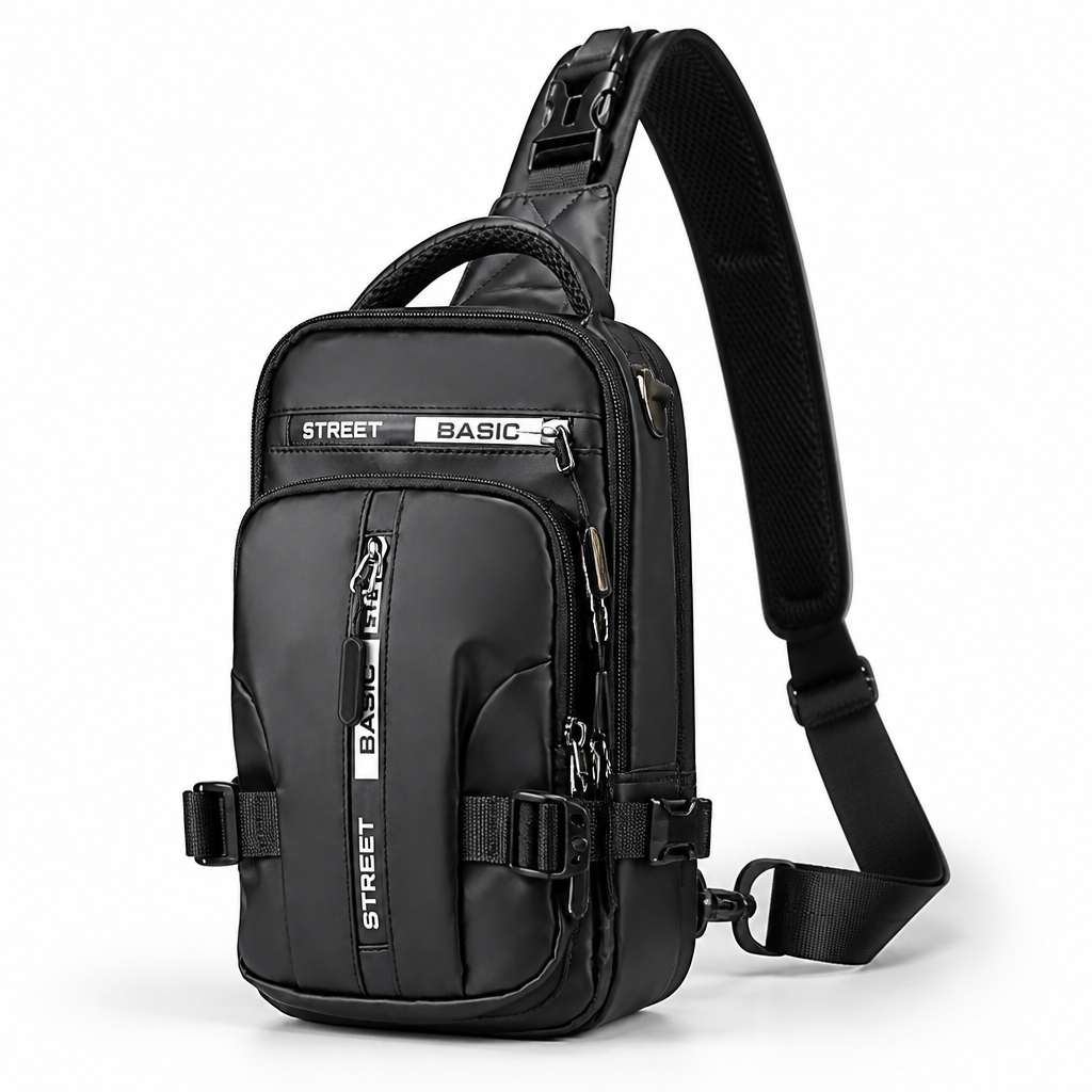 Compact Lightweight Nylon Crossbody Sling Backpack