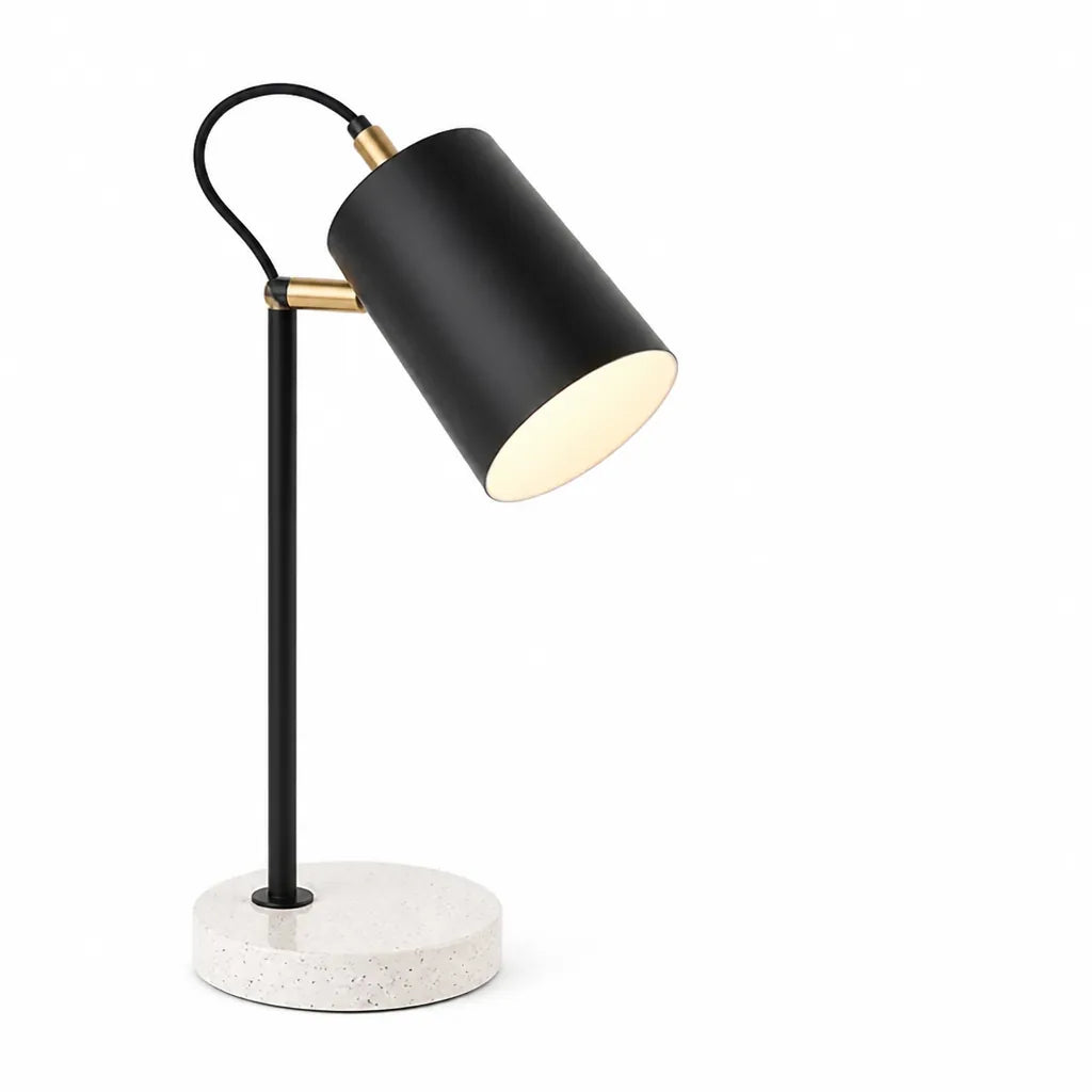 Adjustable Lampshade and Iron Base Table Lamp (E27 Socket)