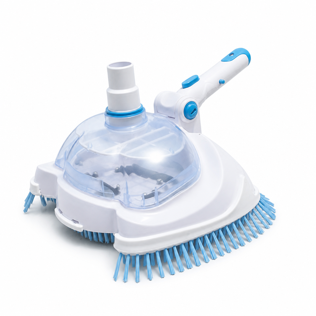 Corner Bristles & Swivel Connector Pool Vacuum Head (EZ Clip Handle)
