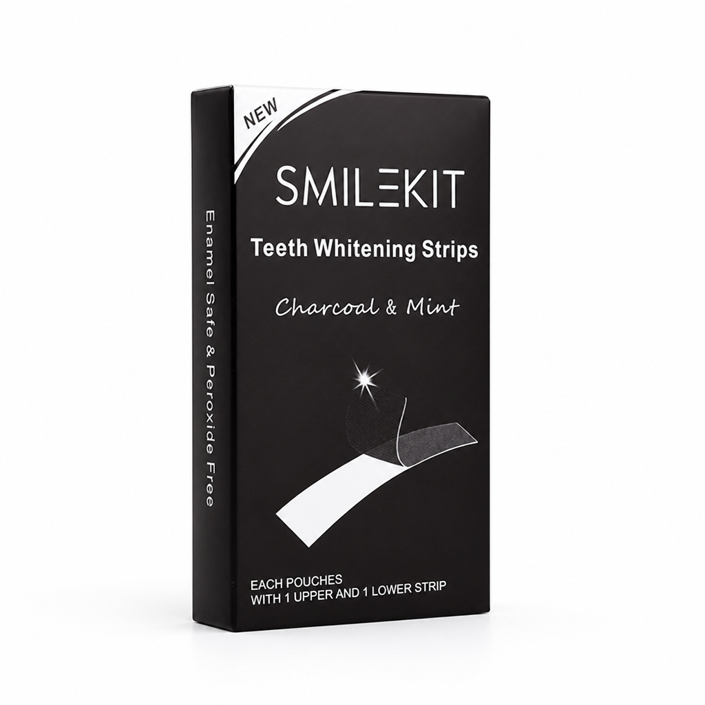 Enamel-Safe 18% PAP Charcoal & Mint Teeth Whitening Strips
