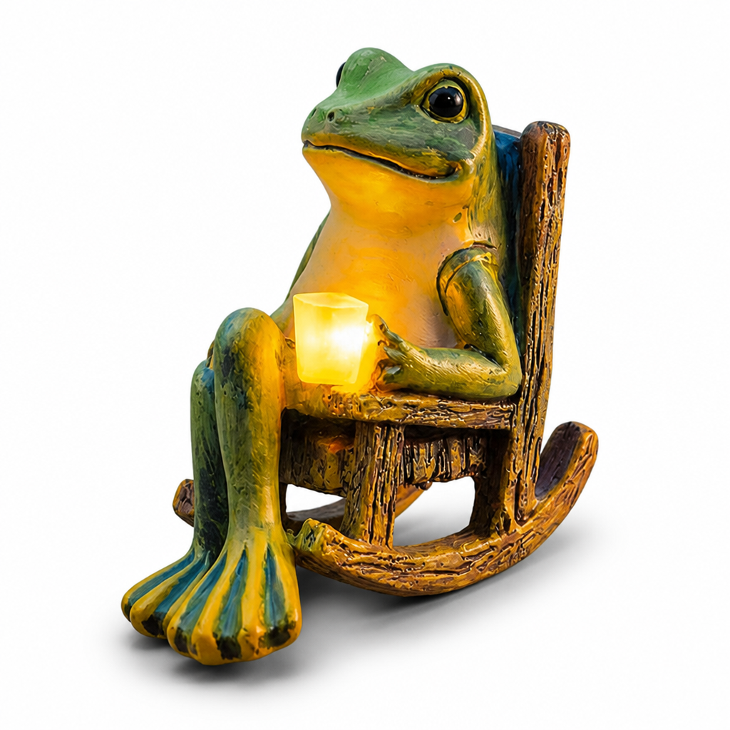 Solar Automatic Warm White Garden Frog Light