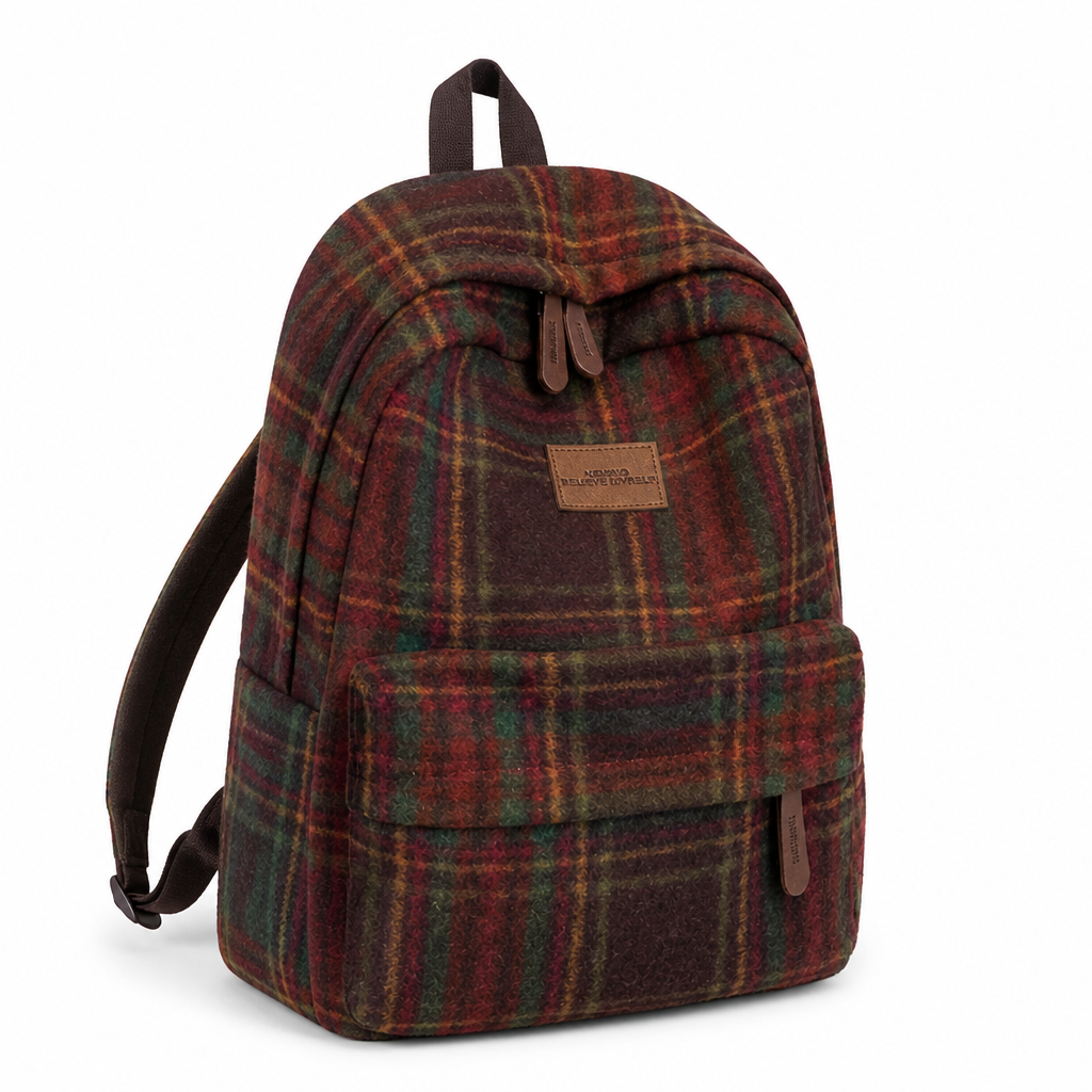 Lightweight Multi-Pocket Solid Color Backpack