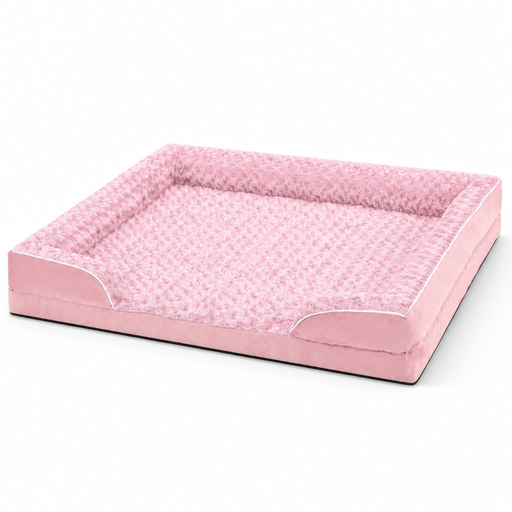 Velvet Memory Foam Pet Sofa Bed (Removable Washable Cover)