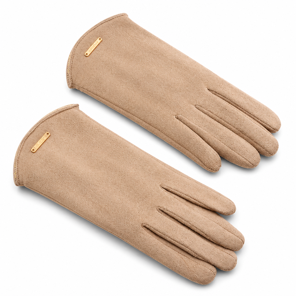 Cashmere-Lined Suede Touchscreen Gloves (One Size)