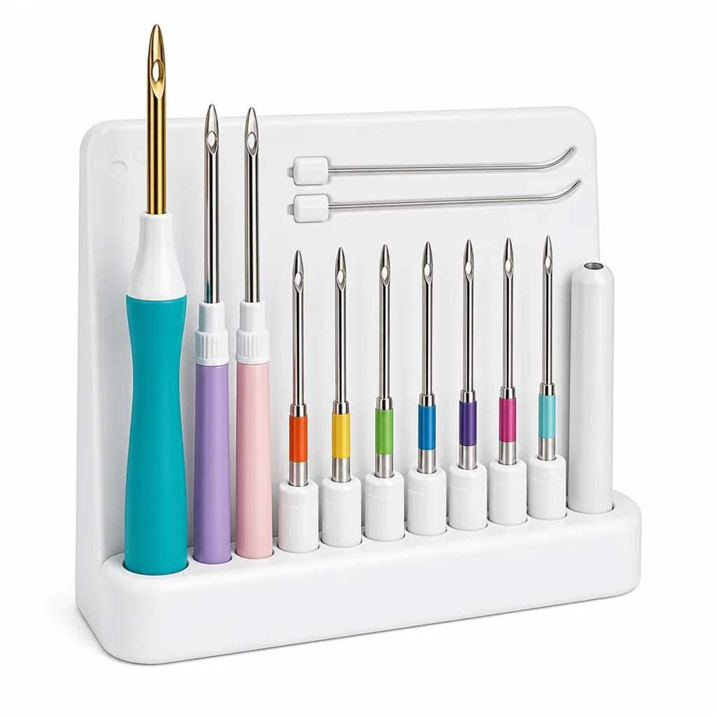 Contoured Handle Multi-Needle Set Embroidery & Punch Needle Kit