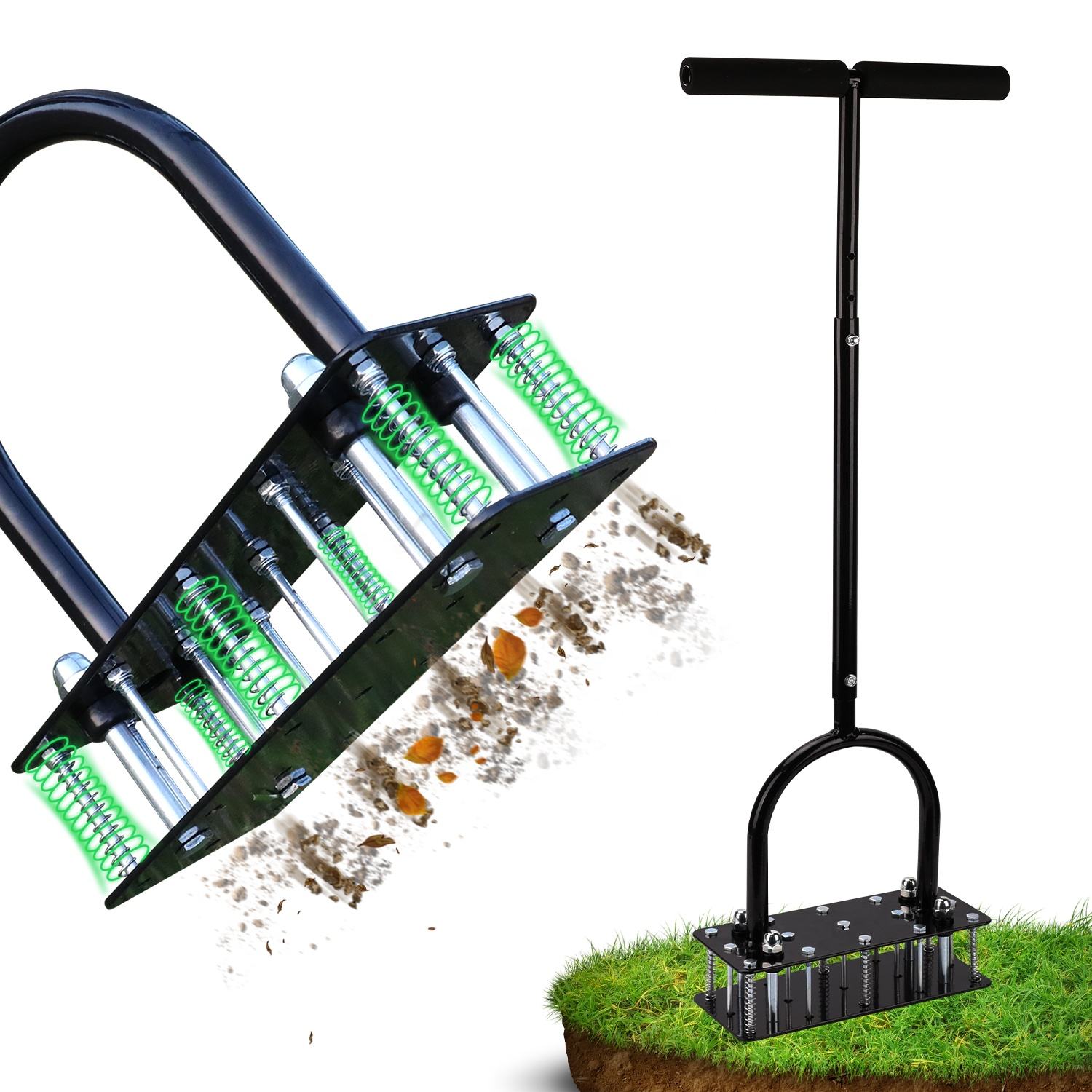 Self-Cleaning Lawn Aerator – Adjustable Height Tool