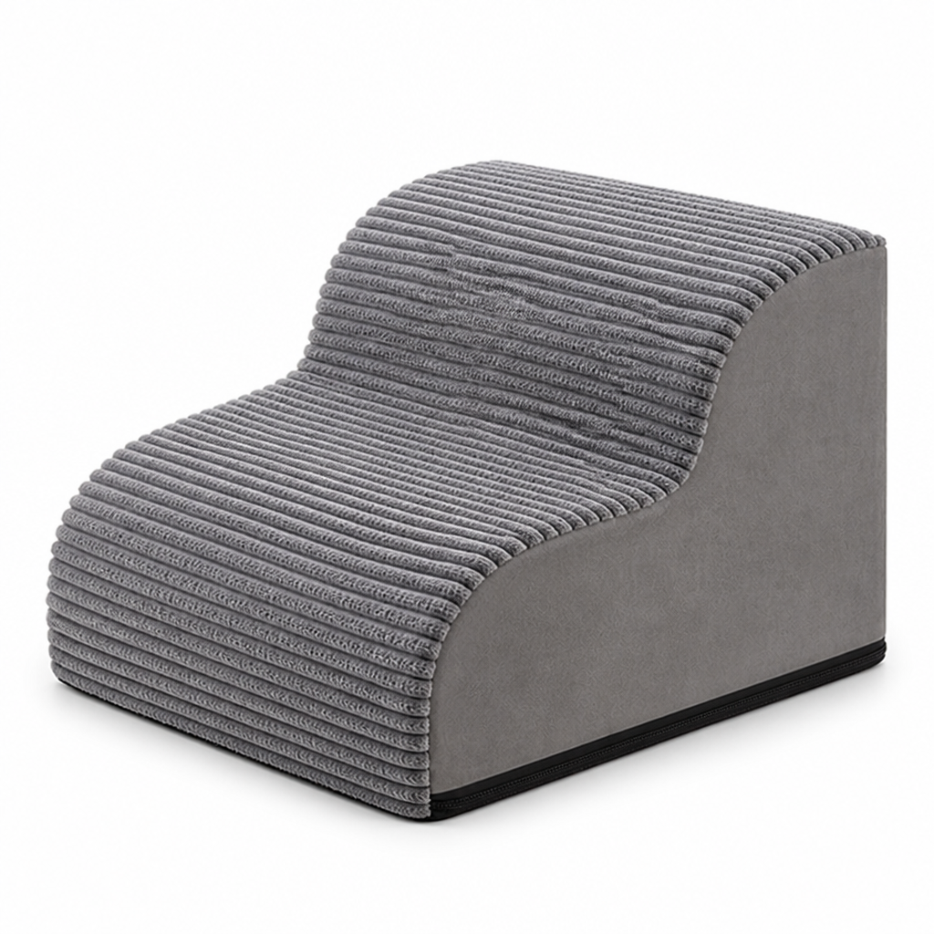 Gentle Slope Non-Slip Pet Stairs (2-Step, Removable Washable Cover)